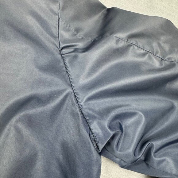 Vintage Sears Work Leisure 70s Fur Collar Bomber Flight Jacket Mens Large Blue - Picture 7 of 9